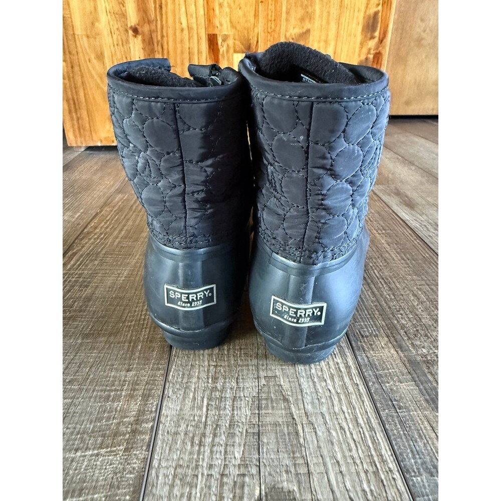 Sperry Saltwater Seacycled Quilted Rain Boots Sz. 8W Black - Picture 6 of 8